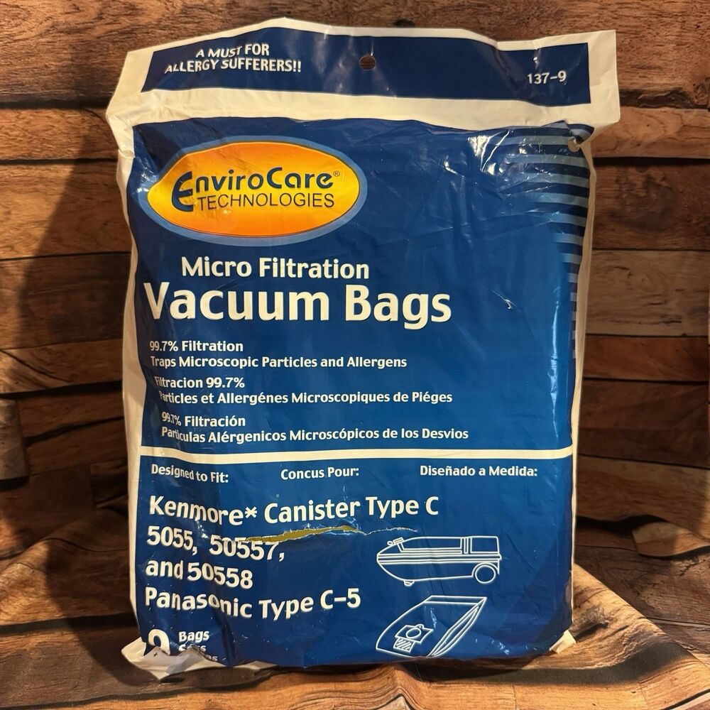 EnviroCare 137-9 Vacuum Bags Kenmore Canister Type C 5055 Panasonic C-5 9-Pack
